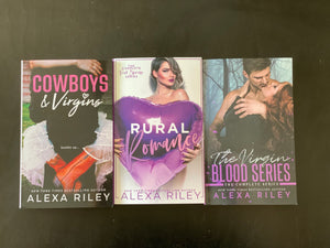 3 Signed Paperbacks Bundle  -  The Virgin Blood Series, Rural Romance and Cowboys & Virgins